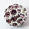 Brass Rhinestone Beads, Grade A, Round, Dark Violet, 20mm, Hole: 2.5mm