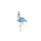 Alloy Rhinestone Pendants, Flamingo, Montana, 28x15mm