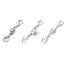 3Pcs 304 Stainless Steel Magnetic Clasps Converter, Mixed Shapes, Platinum, 35~40x6~9.5x6~6.5mm