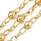 Brass Figaro Chains, with Spool, Unwelded, Lead Free & Cadmium Free, Long-Lasting Plated, Lead Free & Nickel Free & Cadmium Free, Rhombus, Real 18K Gold Plated, Link: 13x8x10mm and 10x6.5x2.5mm