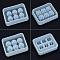 DIY Silicone Molds, Resin Casting Molds, For UV Resin, Epoxy Resin Jewelry Making, White, 72~82x60~71x3mm, 4pcs/set