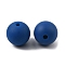 Food Grade Eco-Friendly Silicone Beads, Round, Marine Blue, 12x11mm, Hole: 2mm
