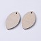 Wood Pendants, for Earring Making, Horse Eye, BurlyWood, 32x18.5x2.5mm, Hole: 1.6mm