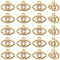 20Pcs Brass Micro Pave Cubic Zirconia Charms, Eye, Real 18K Gold Plated, 9.5x13x3mm, Hole: 1.4mm