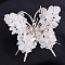 Raw Natural Quartz Crystal Chip Mineral Specimen Display Decorations, with Butterfly Metal Holder, for Home Desktop Feng Shui Ornament, 65x75mm