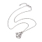 Crystal Stone Cage Pendant Necklaces, with Brass Slider, 304 Stainless Steel Cable Chain Necklaces, Stainless Steel Color, 17.52 inch(44.5cm)