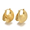 Rack Plating Chunky Brass Hoop Earrings, Long-Lasting Plated, Lead Free & Cadmium Free, Real 18K Gold Plated, 25x23mm