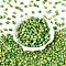 Glass Seed Beads, Oval, Two Tone, Green Yellow, 9~9.5x6~6.5mm, Hole: 1.3~1.5mm, about 1058pcs/pound
