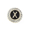 Letter Enamel Pins, Alloy Brooches for Backpack Clothes, with Clear Cubic Zirconia , Letter X, 17.8x17mm