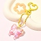 Acrylic Butterfly Pendant Decoration, with Alloy Swivel Lobster Clasps, Yellow, 105mm