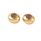 Brass Beads, with Rubber Inside, Slider Beads,  Rondelle, Real 18K Gold Plated, 8.5x4mm, Hole: 2mm