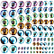 114Pcs 42 Styles Glass Cabochons, Half Round/Dome with Eye Pattern, Mixed Color, 8~30x3.5~7.5mm