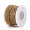 Iron Rhinestone Cup Chains, with Spool, Silver, Gold Quartz, 3x3x2.5mm, about 10yards/roll