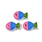 Handmade Lampwork Beads, Fish, with Enamel, Royal Blue, 20x13x5.5mm, Hole: 1.4mm