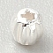925 Sterling Silver Beads, Grooved Round Beads, Silver, 3x2.5mm, Hole: 0.6mm