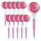 ABS Plastic Ball-Point Pen, Stainless Steel Beadable Pen, with Pom Pom Ball, for DIY Personalized Pen, Brown, 170~175x11.5~51mm