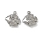 304 Stainless Steel Charms, Fish, 12.5x12x4mm, Hole: 1mm