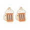 Alloy Enamel Pendants, Beer Charms, Golden, Chocolate, 19.5x13.5x1.5mm, Hole: 1.5mm