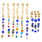 Evil Eye Style Tassel Hair Ring Jewelry Dreadlocks Accessories for Woman, Braiding Hair Pendants Decoration Clips, Antique Golden, 76~147mm, 9pcs/set