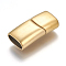 304 Stainless Steel Magnetic Clasps with Glue-in Ends, Rectangle, Golden, 28.5x14x8mm, Hole: 12x6mm