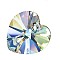 Preciosa® MAXIMA Crystal Pendants, Czech Crystal, 433 68 615 Heart, 00030 200 Crystal AB, 14mm, Hole: 1.4mm
