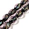 Handmade Dichroic Foil Glass Beads Strands, Oval, Pearl Pink, 10x14mm, Hole: 1.6mm, about 28pcs/strand, 15.35''(39cm)