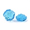 Handmade Lampwork Flower Beads, Rose, Deep Sky Blue, 18x18x9.5mm, Hole: 1~1.6mm
