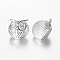 Owl Alloy Beads, Silver Color Plated, 11x11x9mm, Hole: 1.5mm