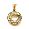 Golden 304 Stainless Steel Pendants, Bark Pattern, Letter O, 17.5x15.5x2.5mm, Hole: 5.5x3mm
