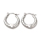 Non-Tarnish 304 Stainless Steel Heart Hoop Earrings for Women, Stainless Steel Color, 22x20x3.5mm, Pin: 0.6mm