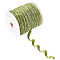 Polester Ribbons, with Paillette, Garment Accessory, Olive Drab, 3/8 inch(10mm)x0.5mm, 50yard/roll