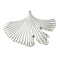 304 Stainless Steel Pendants, Leaf Charms, Stainless Steel Color, 35x50x2mm, Hole: 1.6mm