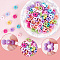 100Pcs Opaque Acrylic Bead Frame, Flower, Mixed Color, 16.5x15.5x6mm, Hole: 2mm