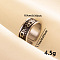 Stylish 304 Stainless Steel Enamel Cuff Ring, Evil Eye Pattern Wide Band Open Ring for Women, Stainless Steel Color