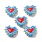 Handmade Lampwork Bumpy Beads Heart, with Enamel, Light Sky Blue, 16~17x18x7mm, Hole: 1.2mm