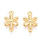 Brass Connector Charms, Flower Links, Long-Lasting Plated, Nickel Free, Real 18K Gold Plated, 13x8x2mm, Hole: 1mm