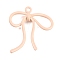 Baking Paint Alloy Pendants, Bowknot, PeachPuff, 45x42x6mm, Hole: 3mm
