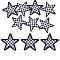 8Pcs Star with Lattice Computerized Embroidery Polyester Iron on/Sew on Patches, Costume Accessories, Appliques, Black, 77x82x1.5mm