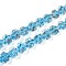 Luminous Handmade Gold Foil Glass Beads Strands, Clover, Glow in the Dark, Light Sky Blue, 9~10.5x10~11x4.5~6mm, Hole: 1~1.2mm, about 50pcs/strand, 19.29 inch(49cm)