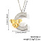 Brass Micro Pave Clear Cubic Zirconia Bee Initial Pendant Necklaces, Platinum & Golden, Letter C, 15.75 inch(40cm), pendant: 29x24mm