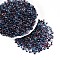 6/0 Gradient Color Glass Seed Beads, Transparent Colours Fringe Teardrop Beads, Royal Blue, 5x4x4mm, Hole: 1.2mm, about 4500pcs/pound