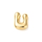 Brass Pendants, Real 18K Gold Plated, Letter U, 22x17x6.5mm, Hole: 3x2.5mm