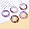 Natural Amethyst Plain Band Finger Rings, US Size 8 1/2(18.5mm), 6mm