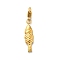 Fish 304 Stainless Steel Pendant Decorations, Ion Plating(IP), with Lobster Claw Clasp, Real 14K Gold Plated, 24.5x7x2mm