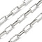 Handmade 304 Stainless Steel Twist Rectangle Box Chains, Unwelded, with Spool, Stainless Steel Color, 17x7.5x2mm and 15x6.5x3.5mm