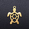 Ion Plating(IP) 304 Stainless Steel Hollow Pendants, Turtle, Real 18K Gold Plated, 19x14x1mm, Hole: 1.5mm