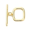 Brass Toggle Clasps, Rectangle, Rack Plating, Long-Lasting Plated, Lead Free & Cadmium Free, Real 18K Gold Plated, 18mm, Hole: 1mm