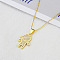 Brass Micro Pave Clear Cubic Zirconia Boy Pendant Necklaces, Golden, 17.32 inch(44cm)