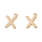 201 Stainless Steel Charms, Alphabet, Real 18k Gold Plated, Letter.X, 12x8.5x0.6mm, Hole: 1.2mm