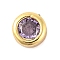 Rack Plating Flat Round Brass Micro Pave Cubic Zirconia Cabochons, Cadmium Free & Lead Free, Long-Lasting Plated, Real 18K Gold Plated, Lilac, 4x2mm